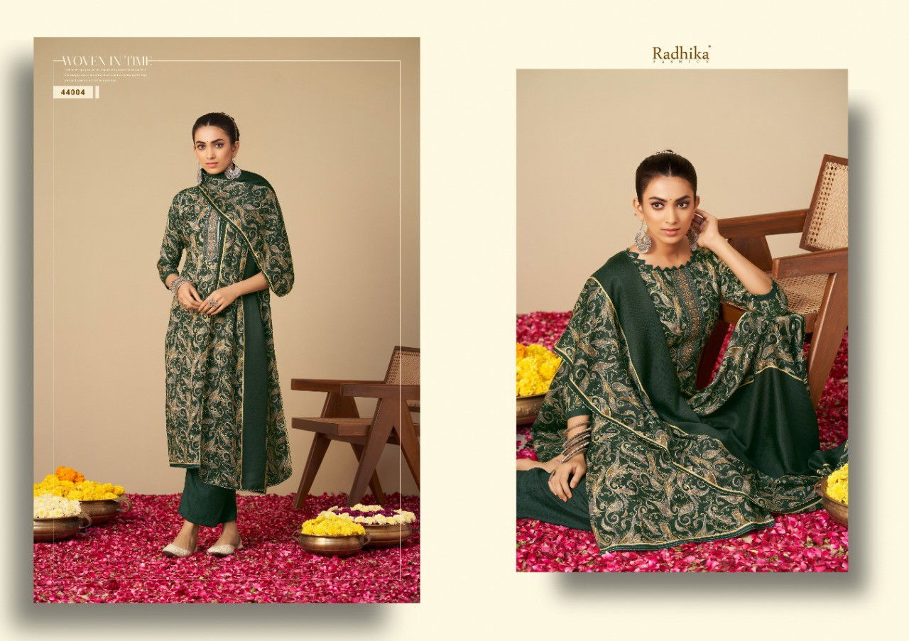 Sumyra Geet By Radhika Pashmina Dress Material Catalog
